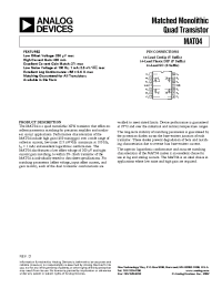 Datasheet MAT04FS manufacturer Analog Devices